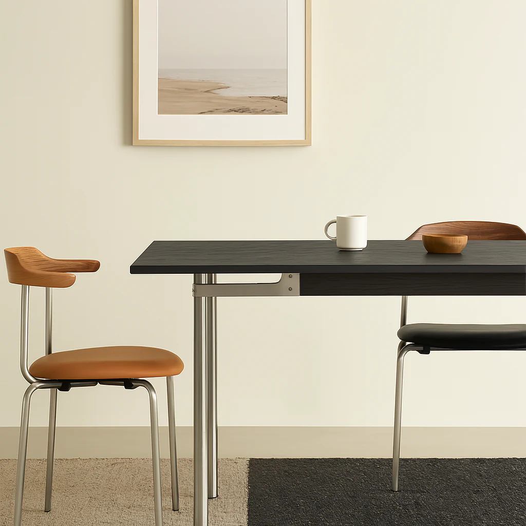 Seita Rectangular Dining Table - Modern Solid Wood Table with Clean Lines for 6-8 People - Image 4